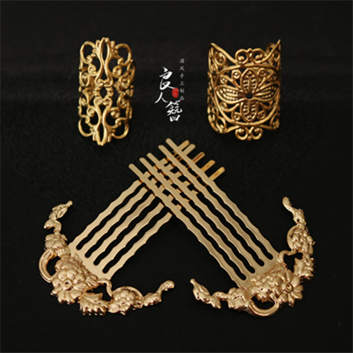 束发扣古风女古风发扣马尾发环仙气流苏古代饰品汉服头饰蝴蝶发夹