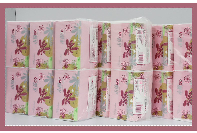 厂家供应纯竹浆木锦花10包纸巾抽纸抽卫生纸 家用厕纸一件代发