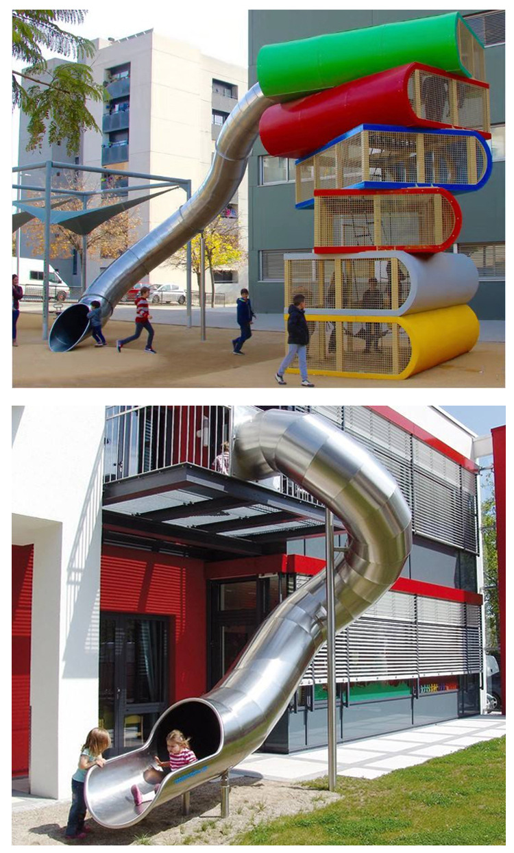 大型户外不锈钢滑梯非标定制幼儿园景区商场游乐场设备儿童滑滑梯
