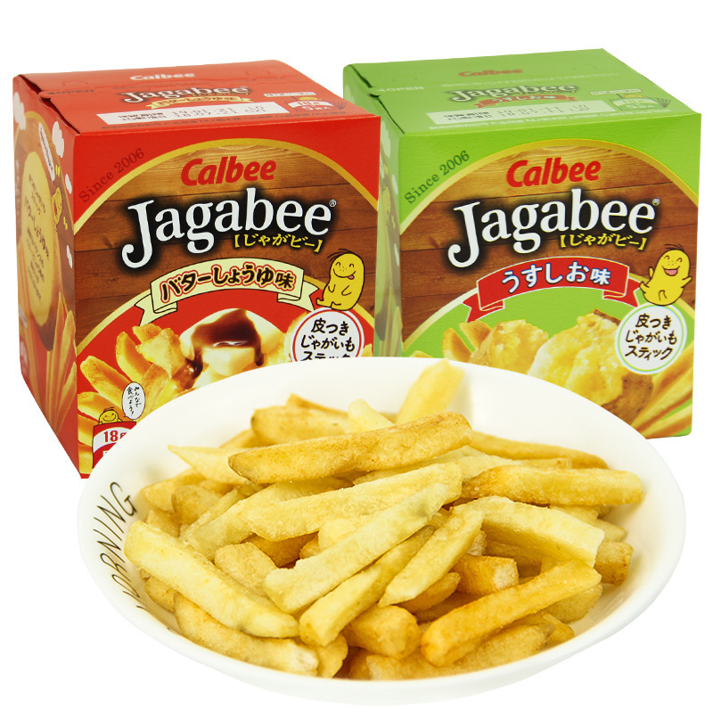 行货日本进口cabee卡乐比薯条三兄弟咸味薯条80g休闲膨化食品批发