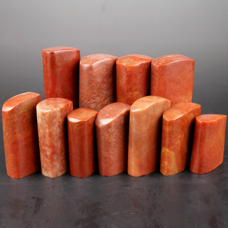 【小额批发】浙江红石随形章 寿山石印章石料 金石篆刻练习章料