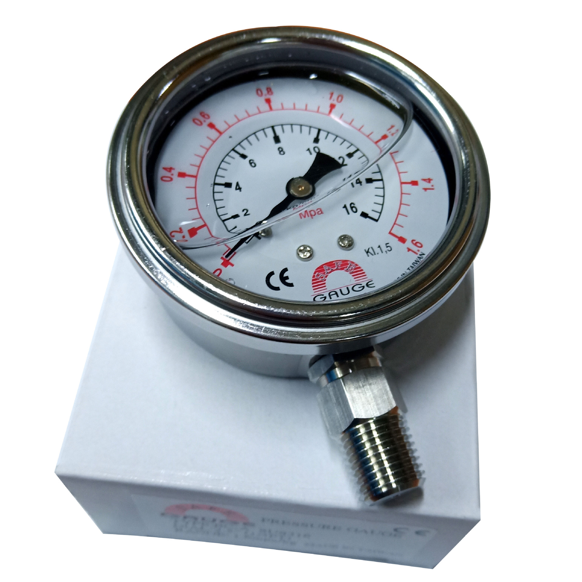 台湾gauge华记不锈钢压力表bc-a减震压力计