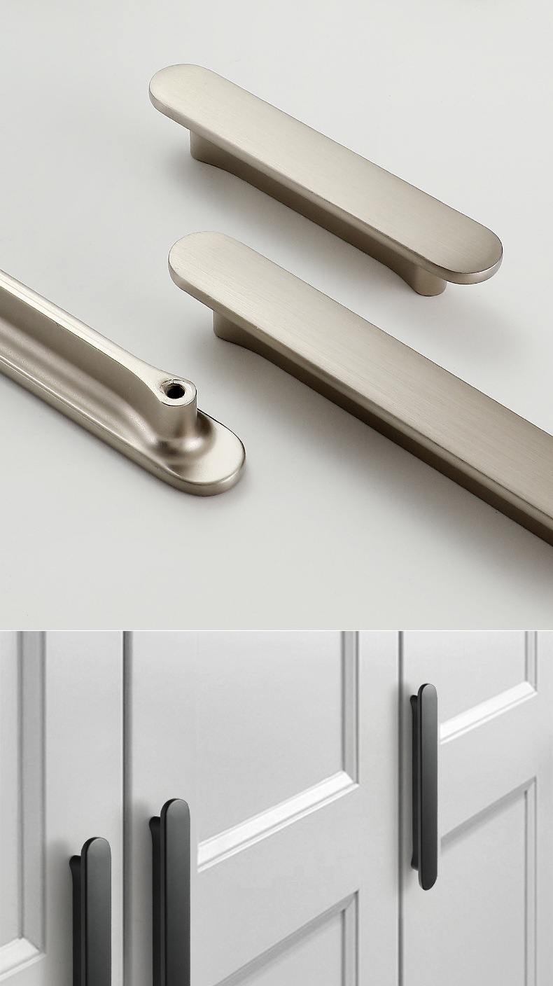 高档现代简约北欧柜门拉手轻奢橱柜抽屉电视柜把手小单孔黑色拉手