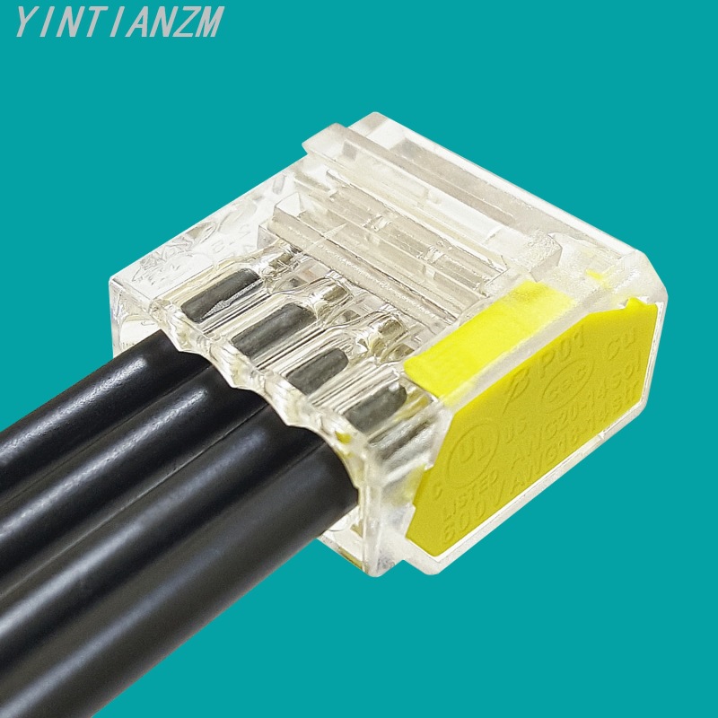 四孔电缆接线头p01-42美规家装电线闭端连接器4p推插快速接线端子