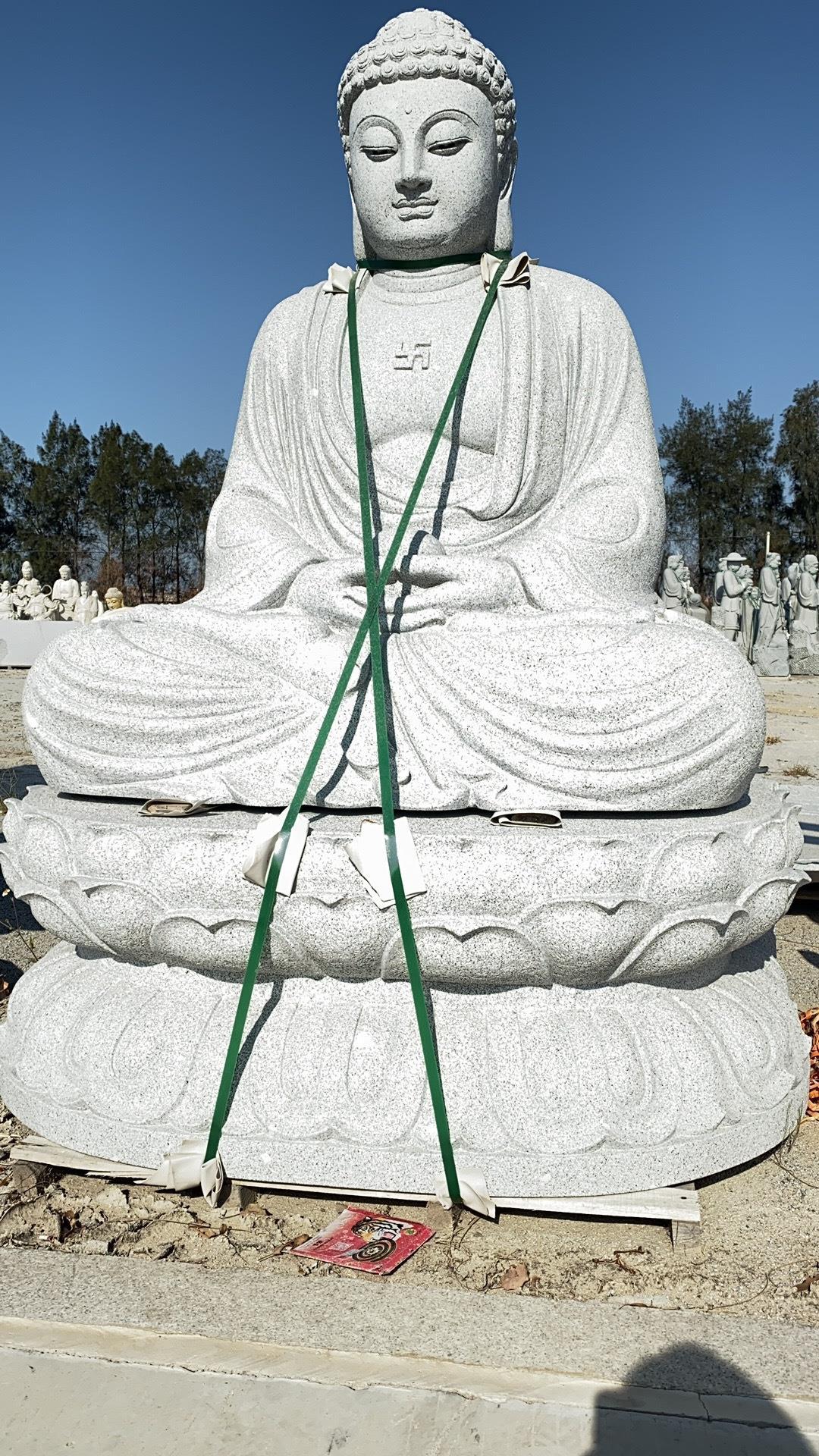 石雕释迦牟尼佛花岗岩汉白玉佛像佛祖寺庙宗祠佛像雕塑供奉莲花座