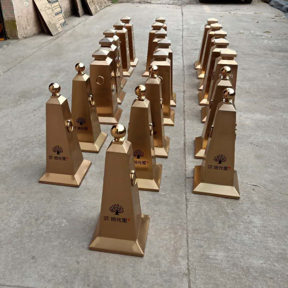 圆顶路锥红古铜不锈钢路锥路障雪糕筒锥桶阻路障雪糕桶