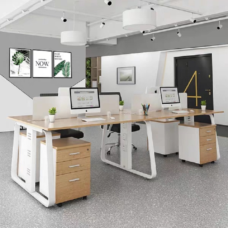 职员办公桌简约现代员工4四人位办公桌椅组合工位6卡位办公室桌子