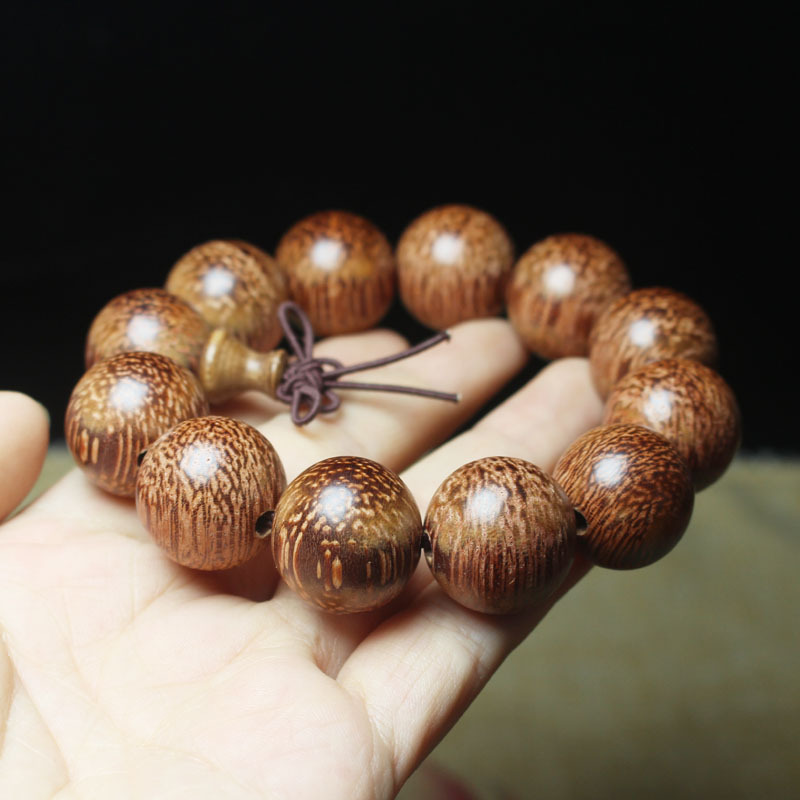 厂家直供 金丝椰子木手串 金丝竹木天然满鱼鳞纹佛珠念珠批发