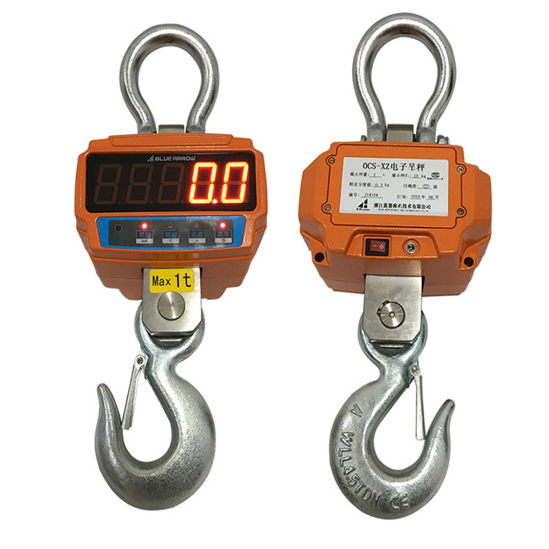 湖南蓝箭代理商jje-3000kg直视电子吊秤大字体5吨10t行车吊钩秤
