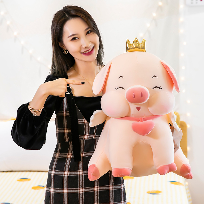 可爱猪猪毛绒玩具叮当猪床上儿童睡觉抱枕女生软萌猪玩偶娃娃公仔