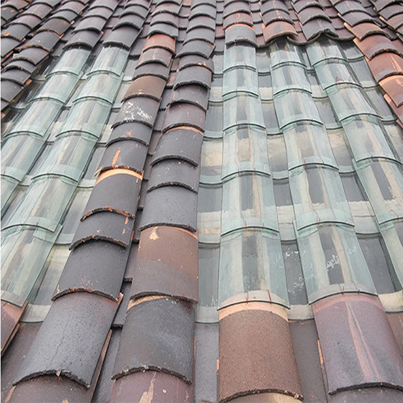 厂家直销防滑老式玻璃亮瓦小青瓦仿古建材透明瓦采光瓦200*330