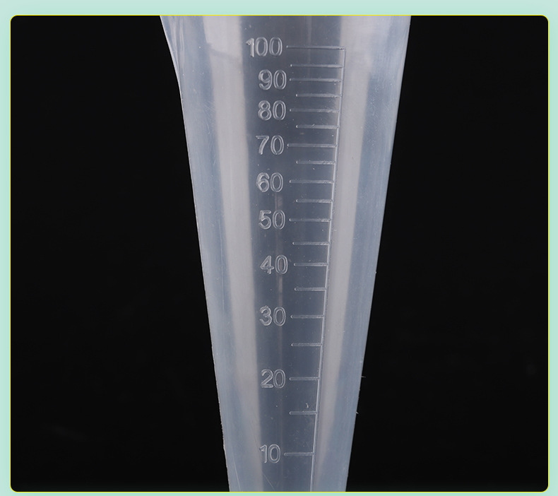 厂家批发100ml锥形量筒 塑料带刻度三角量杯 实验室化学量具