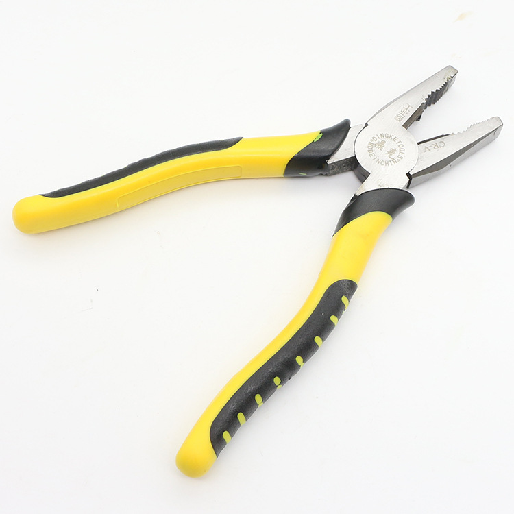 45#钢虎皮柄8寸钢丝钳切断断线虎头钳子手动工具平口省力钳工工具