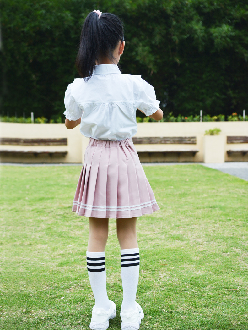 女童学院风百褶裙夏款高腰半身裙儿童jk制服洋气小学生防走光裤裙