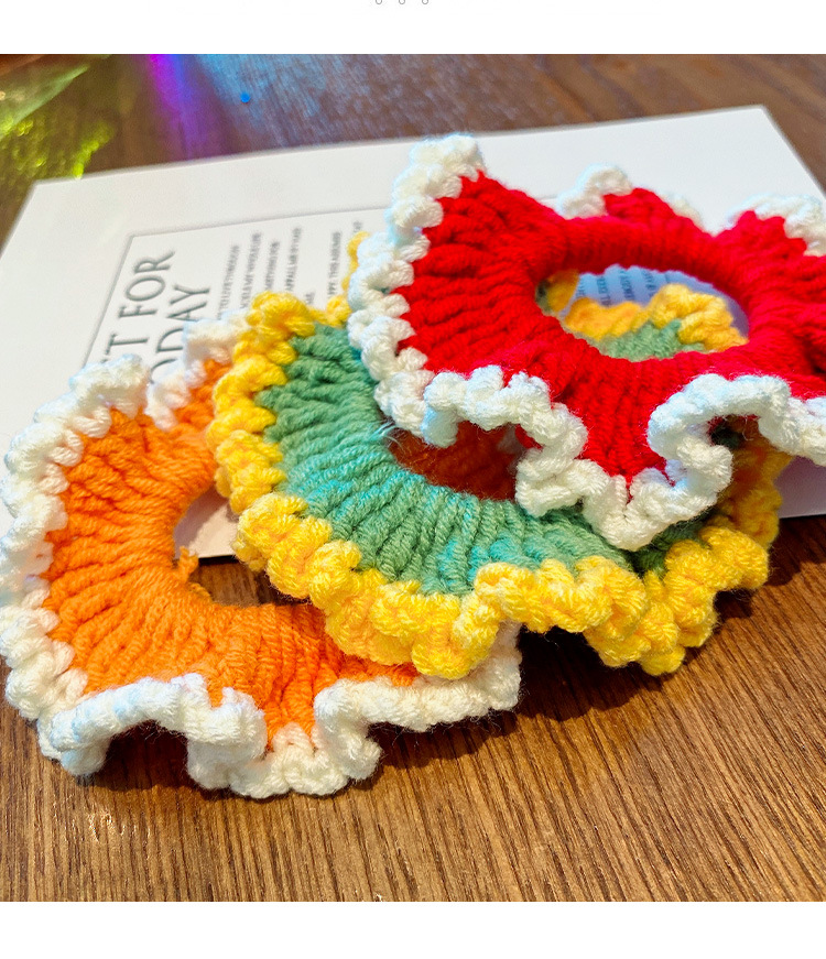 韩国公主可爱bm猪大肠发圈皮筋头绳甜美自制钩针编织头饰毛线发饰