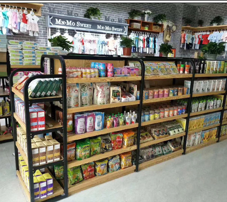 钢木货架服装店货架超市商店货架小卖部货架商店花店