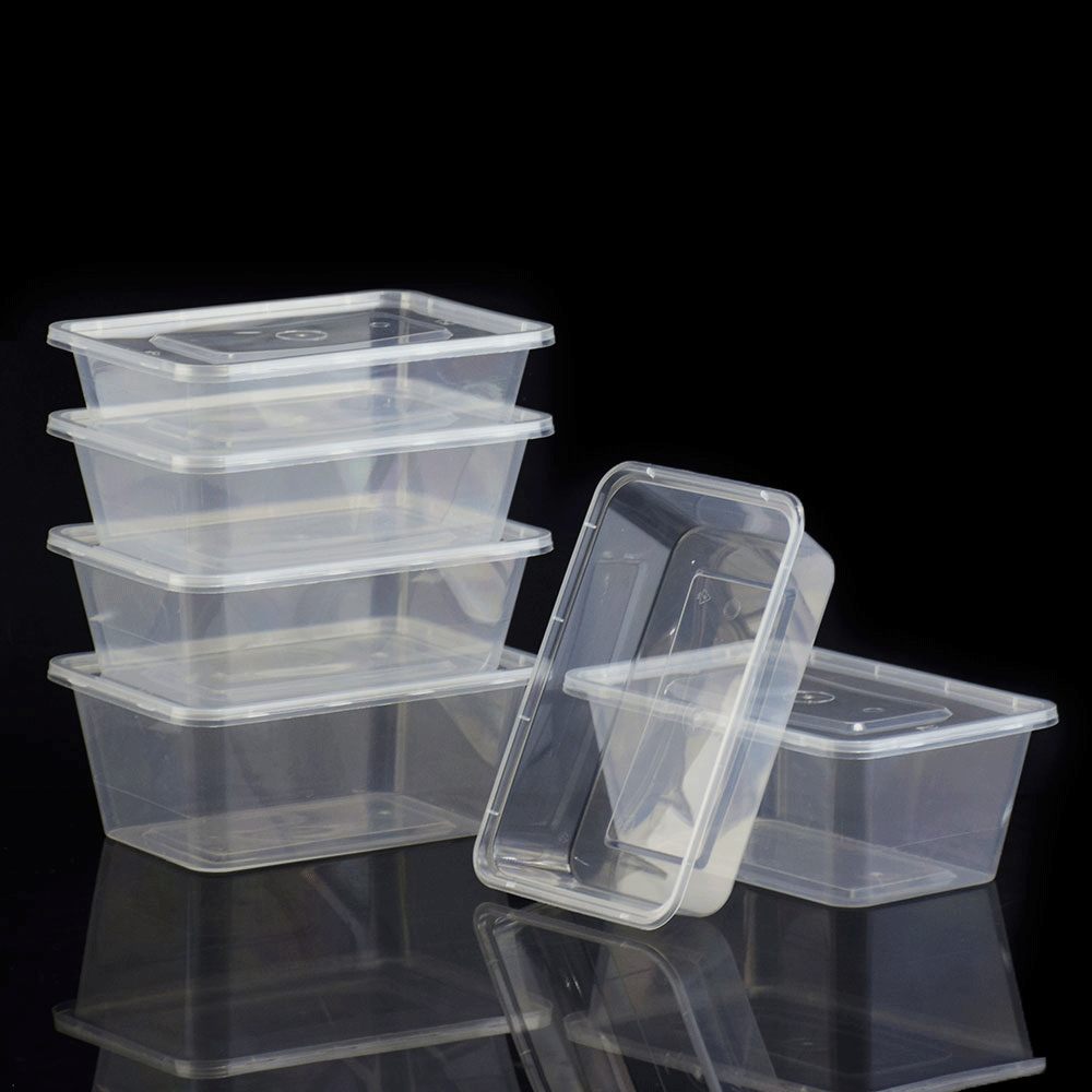 透明一次性餐盒长方形打包盒 塑料打包盒一次性饭盒快餐盒饭打包