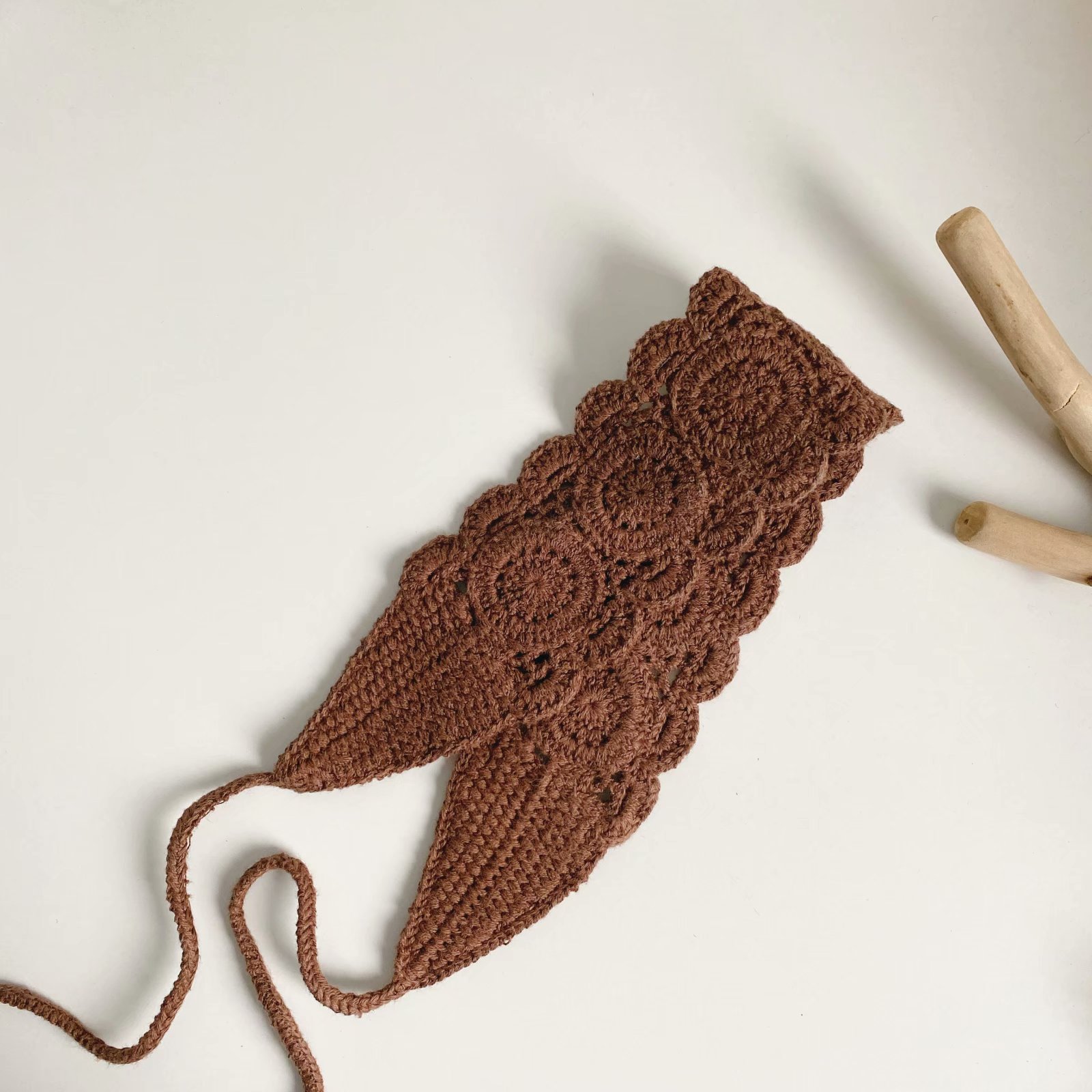 可爱韩版手工钩织彩虹纯色儿童毛线发带宝宝发箍发饰