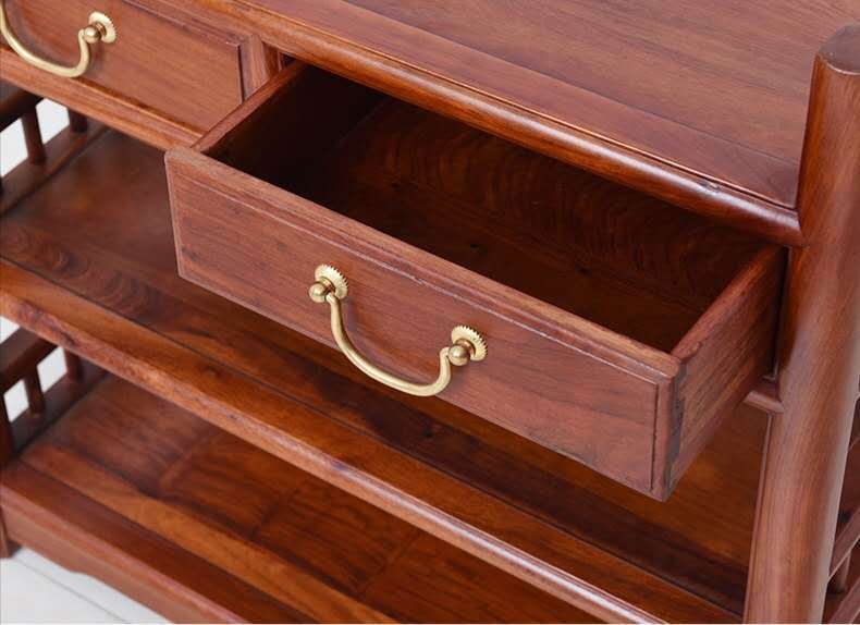 新中式老榆木免漆烫蜡餐边柜实木茶水柜茶边柜储物柜茶馆会所家具