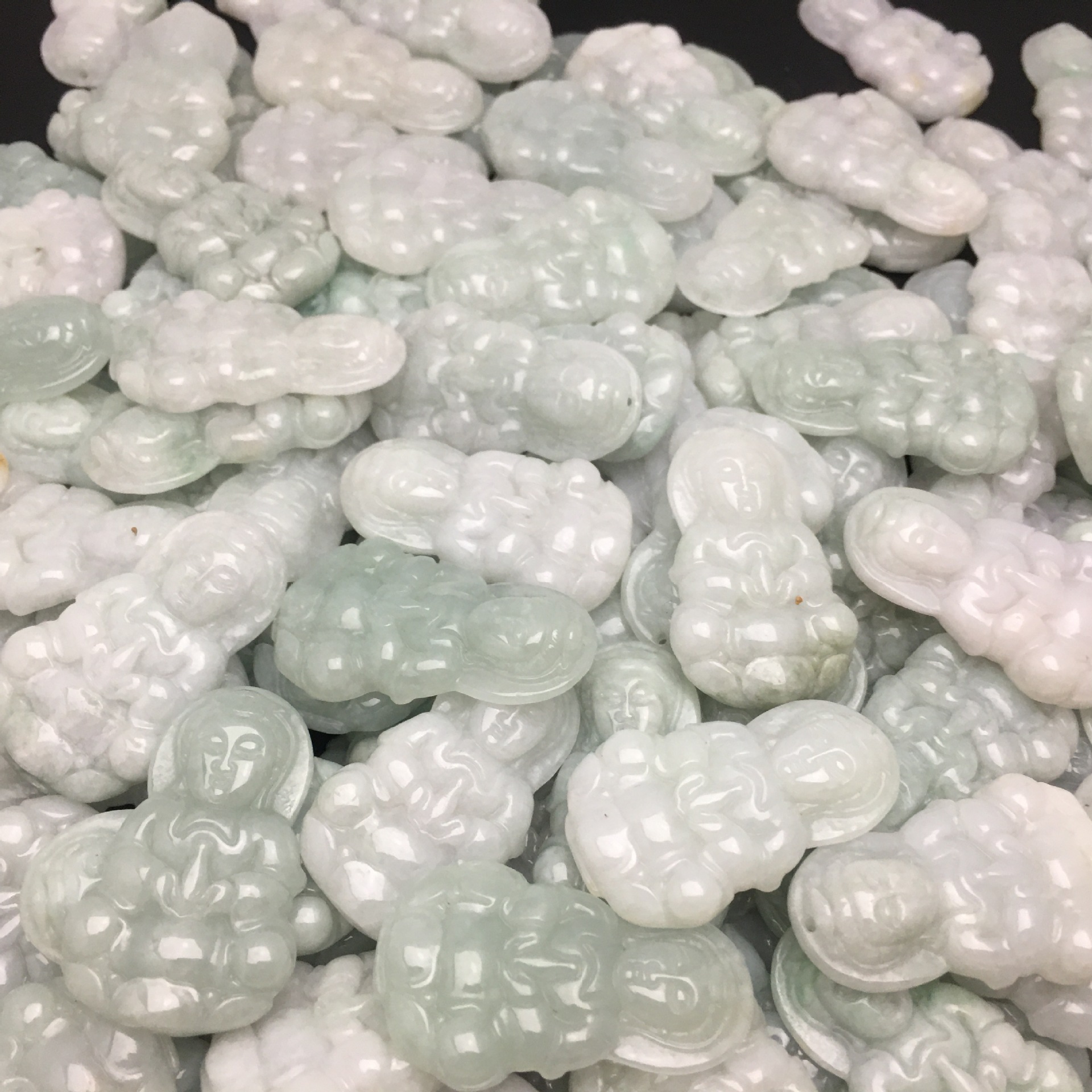 观音a货翡翠饰品挂件男女款缅甸玉豆种玉吊坠四会玉器工艺品批发