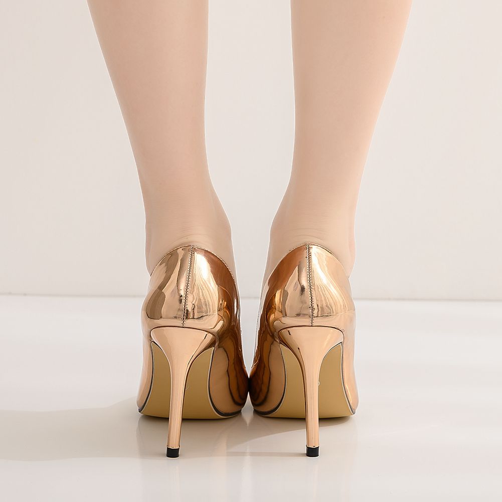 9厘米性感大码尖头单鞋漆皮细高跟单鞋尖头鞋外贸女鞋大职业单鞋