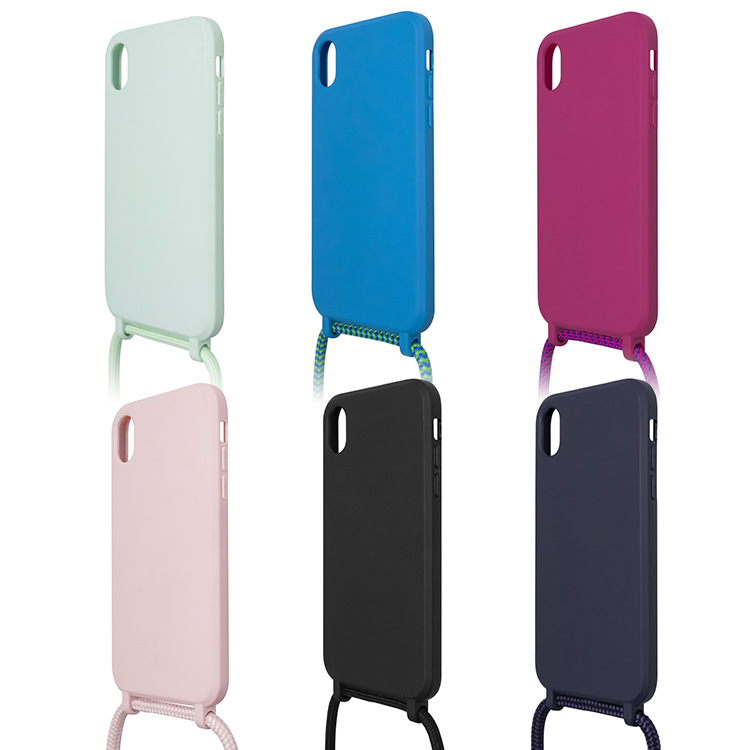 四包一体直边实色tpu软壳适用于苹果12/12pro精孔全包挂绳壳ip xs