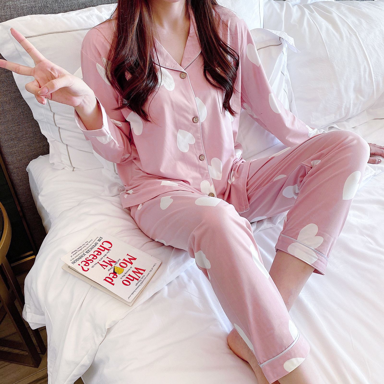 2020跨境外单秋冬季格子卡通长袖牛奶棉睡衣女士家居服可外穿批发