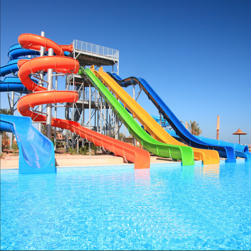 厂家定制敞开式玻璃钢滑梯 波浪螺旋滑梯旋转水滑梯 水上滑梯组合