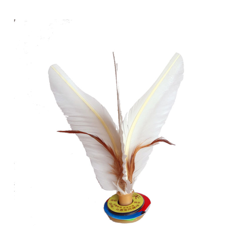 大白毽子健身羽毛儿童成人毽球定制logo四毛学生鸡毛大花毽球毽子