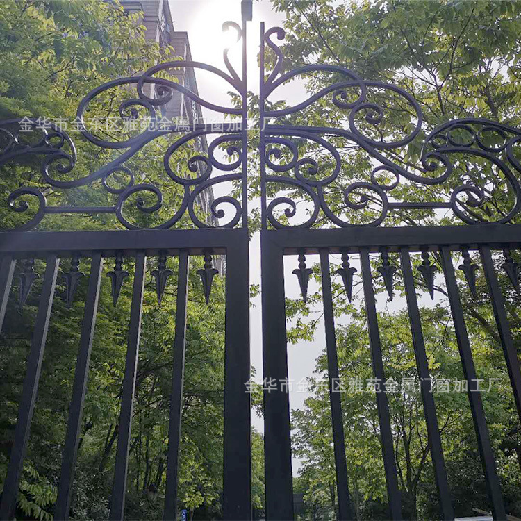 定制铁艺大门别墅电动院子门小区入口门通道铁门焊接自建房户外门