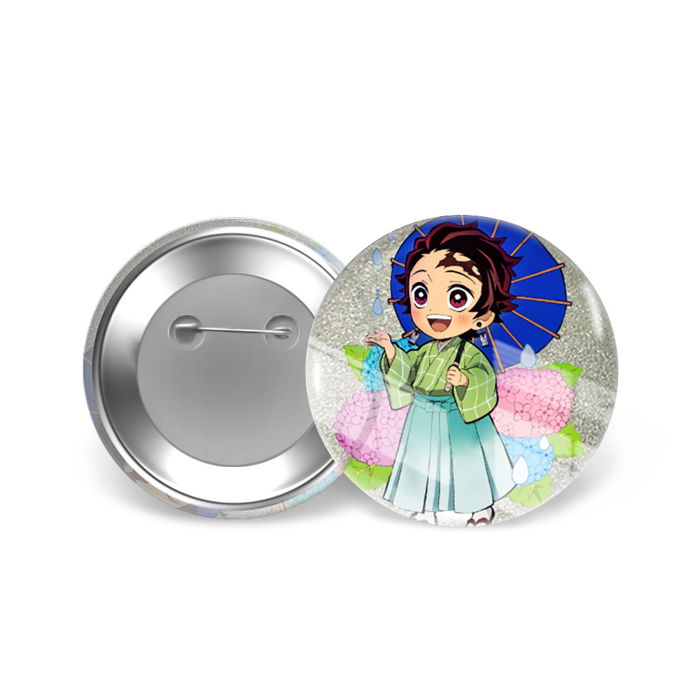 工厂双闪徽章明星动漫马口铁徽章同人炫彩方形圆形吧唧