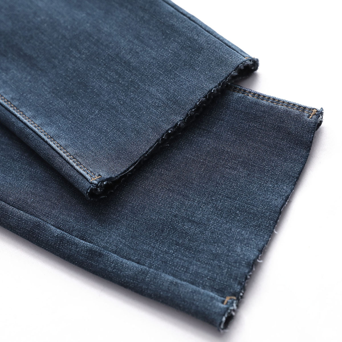 011820高腰老爹裤加绒豹纹贴标牛仔裤女冬款显瘦宽松直筒哈伦裤