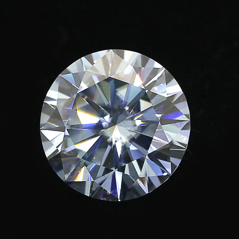 梧州宝石新品爆款灰蓝色莫桑钻裸石人造钻石珠宝首饰镶嵌