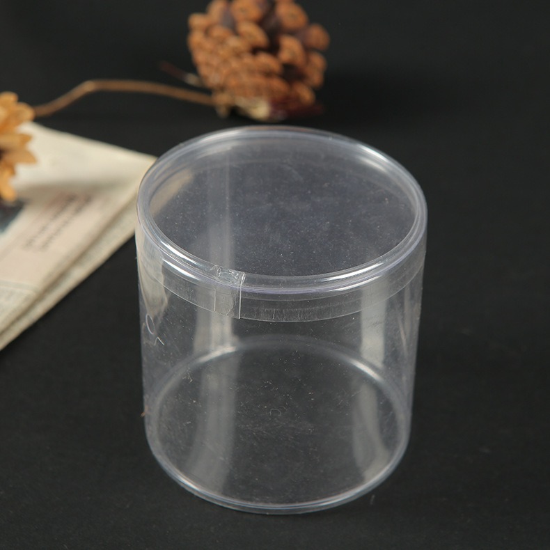 Cylindrical Transparent Storage Box-Point Ornament Jewelry Box Storage Bottle Plastic Tank 0772