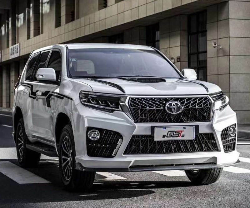 适用丰田普拉多霸道升级改装elford黑武士大包围套件中网雾灯尾嘴