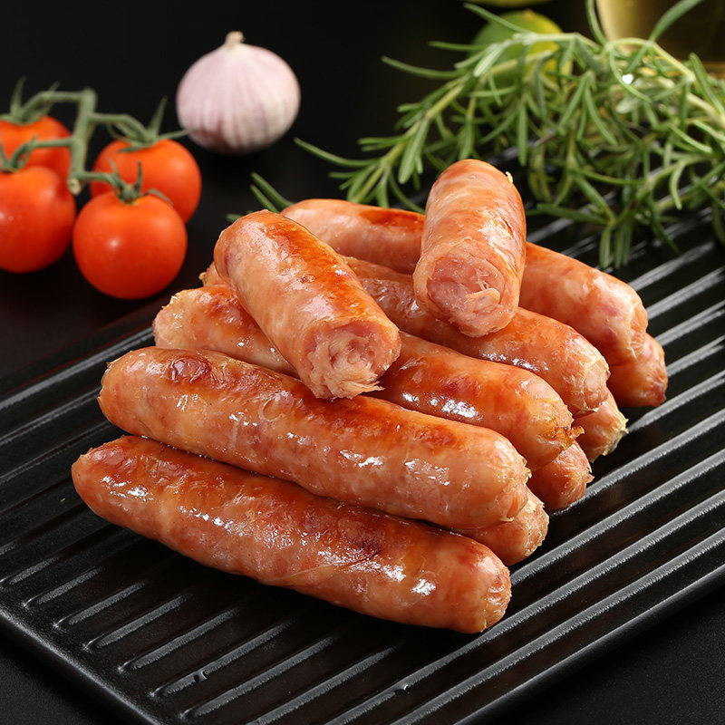 脆皮烤肠500g袋装纯肉香肠热狗火山石烤肠冷冻食品一件代发
