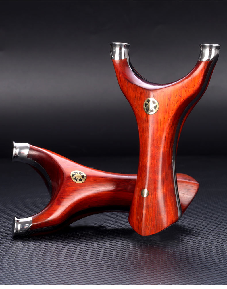 飞虎扁皮弹弓天罡贴片圆撑头免绑实木80弓门不锈钢户外竞技弹工器