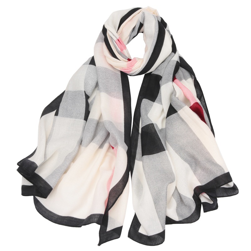 Korean Style Fashionable Autumn and Winter Scarf New Cotton and Linen Shawl European and American Cotton Warm Scarf Plaid Shawl Scarf