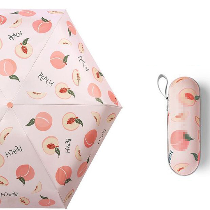 Fresh Fruit Umbrella 50% off Capsule Umbrella UV Protection Sunshade Black Glue Rain Or Shine Dual-Use Umbrella Sun Protection Five-Fold Umbrella