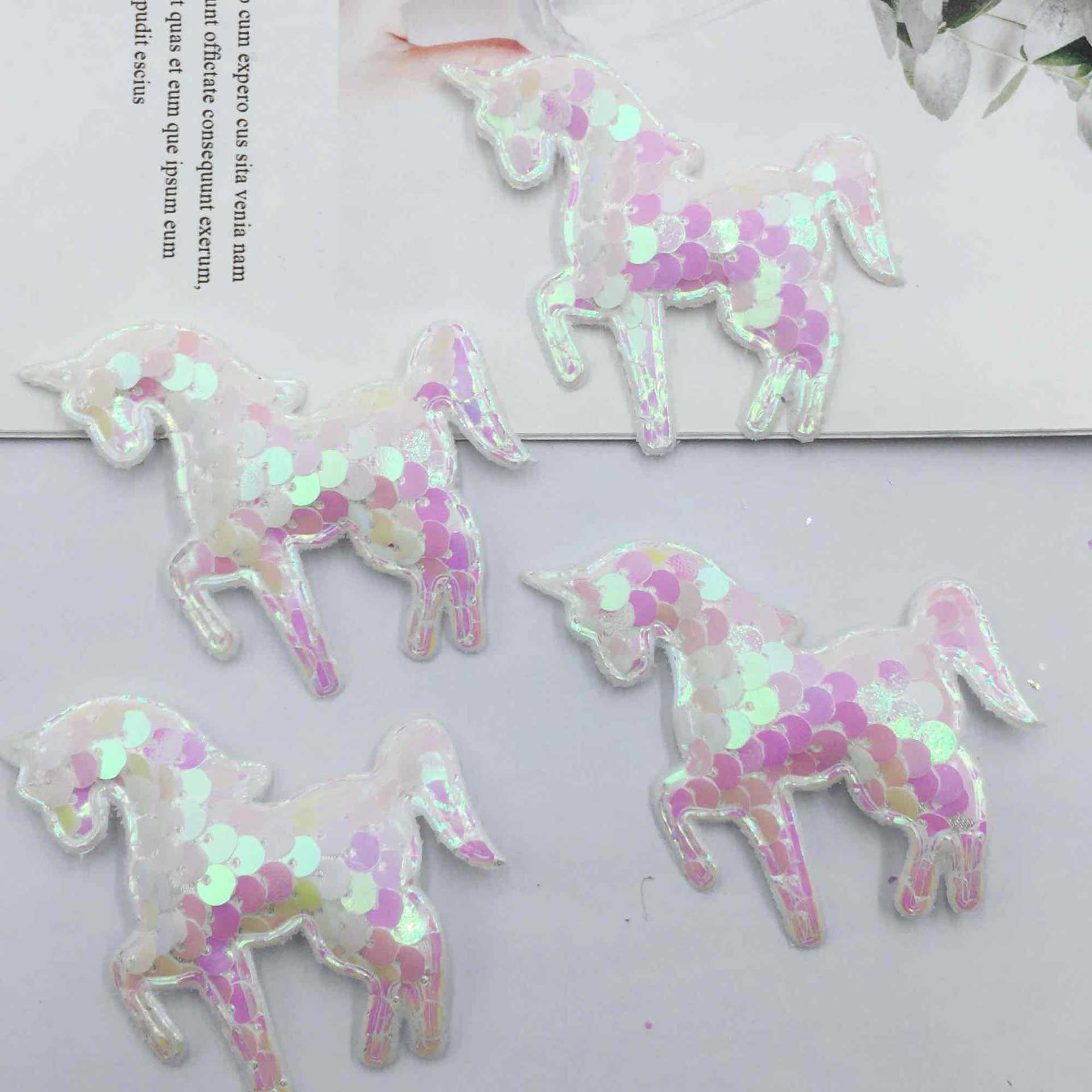 ultrasonic embossed unicorn accessories fabric unicorn sequins unicorn diy accessories accessories factory direct sales