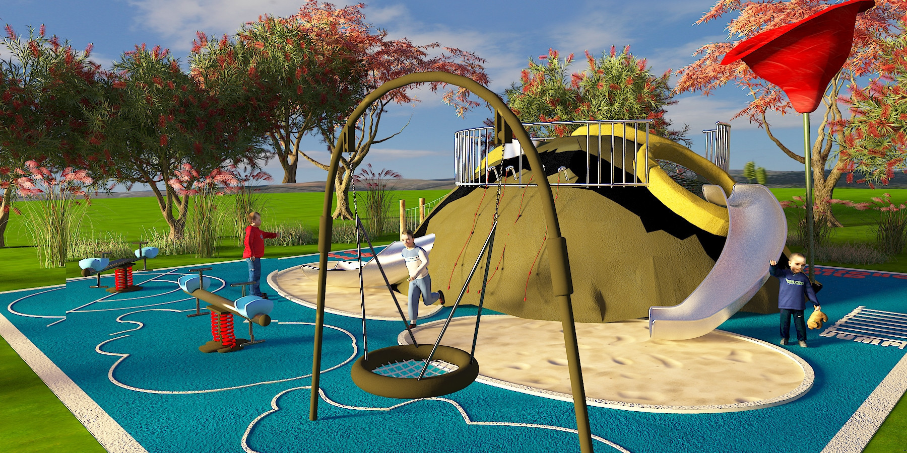 户外无动力儿童乐园 大型组合不锈钢滑梯 非标定制主题游乐场