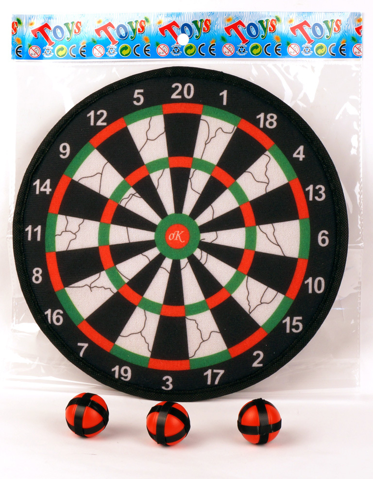 36cm儿童粘靶球飞标 布镖靶配3球 数字镖盘标靶 布粘球布飞镖玩具
