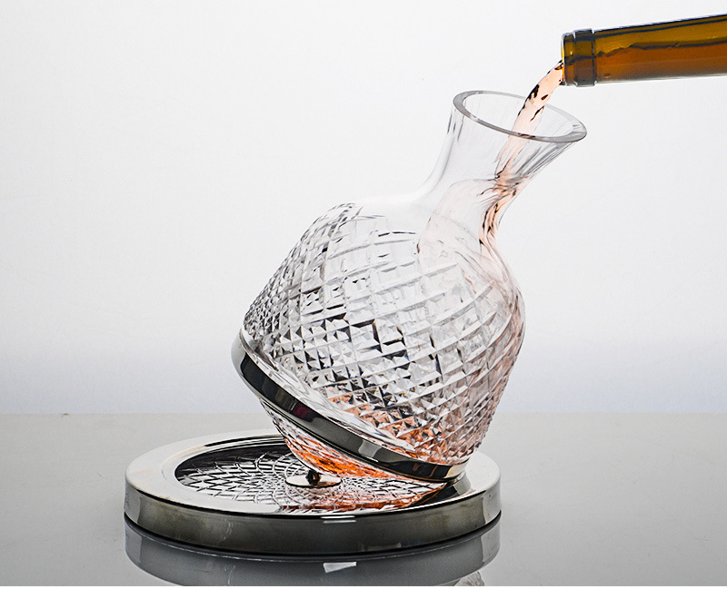 陀螺醒酒器旋转不倒翁水晶红酒醒酒器家用葡萄酒倒酒器