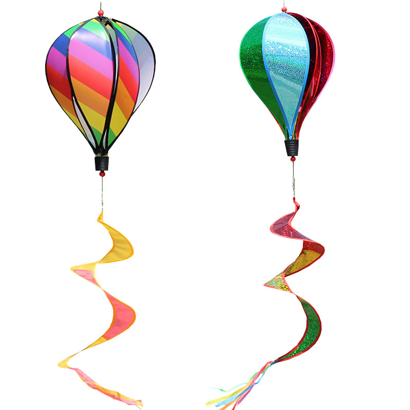 Outdoor Decoration Pendant Hot Air Balloon Wind-Turning Cloud Hot Air Balloon Rainbow Colorful Windmill Scenic Spot Real Estate Garden Wholesale