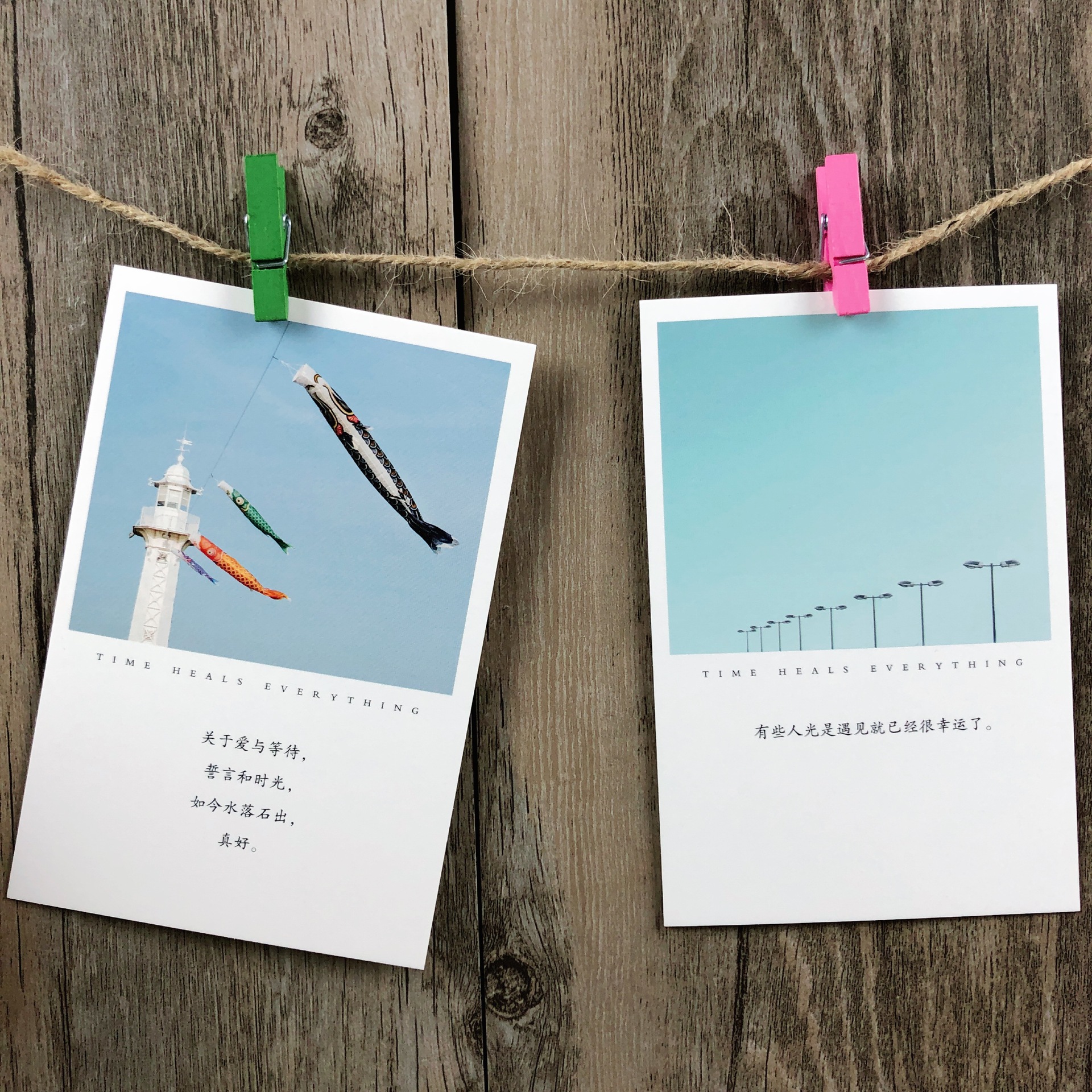 遇见未来的你 30张文艺小清新卡片 暖心治愈文字配图片明信片包