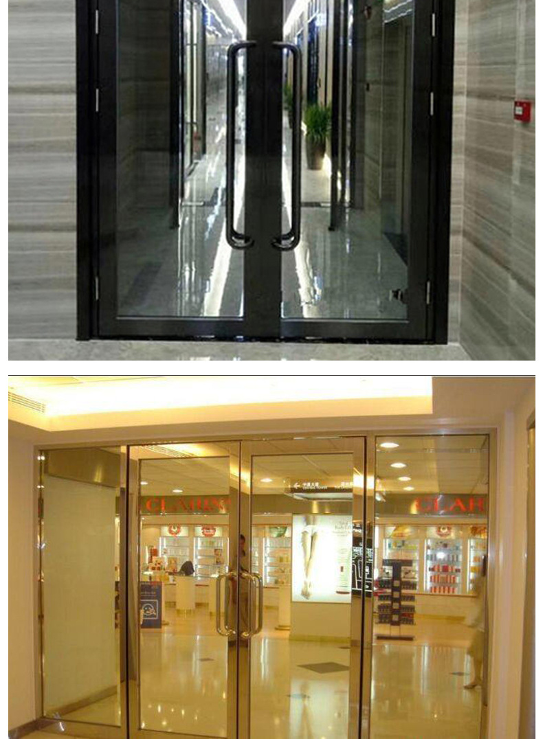 甲级 黑钛金玻璃防火门 可定制不锈钢平开玻璃隔热防火门通道门