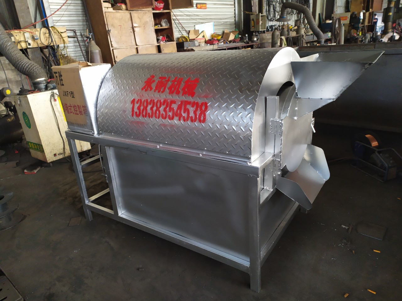 现货供应电加热炒花生机 滚筒密封花生炒货机 不锈钢燃气炒花生机