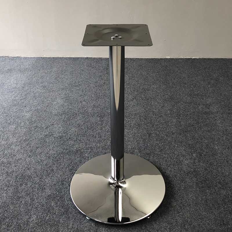 工厂批发 欧式桌架 酒店餐厅茶几腿 电镀不锈钢桌脚 桌子立柱圆盘