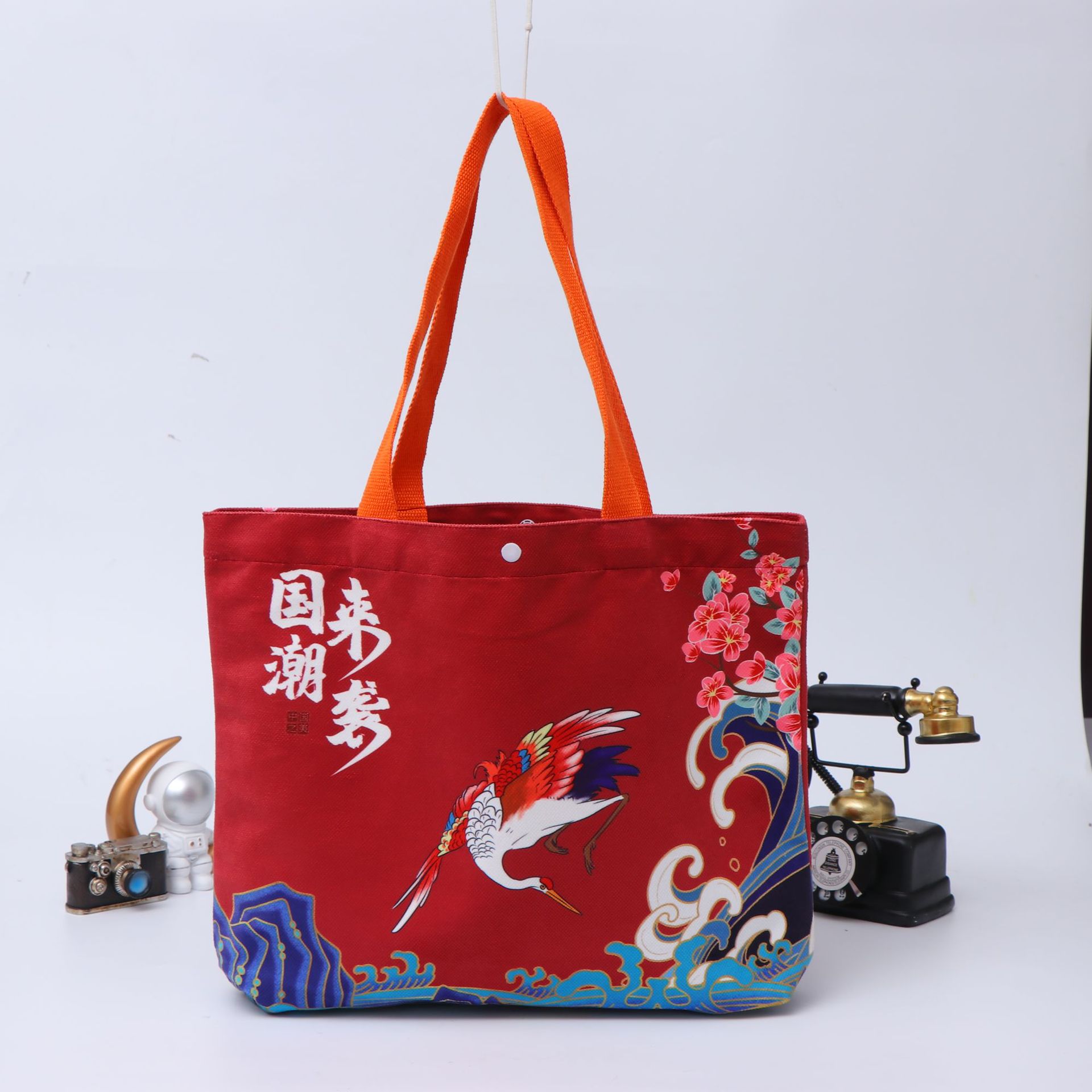 国风复古学生文艺单肩帆布包时尚古风动漫手提帆布袋定制图案logo