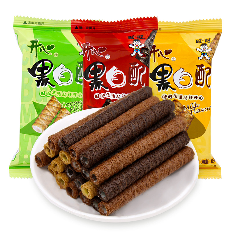 散旺旺黑白配3kg 多口味饼干椰奶香橙香草味儿童休闲零食散装批发